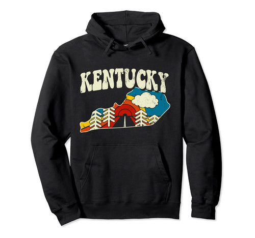 Kentucky State Rainbow Hippie 70S Map Hoodie - Aesthetic Graphic for Adults - T-Shirt, Sweatshirt, Hoodie