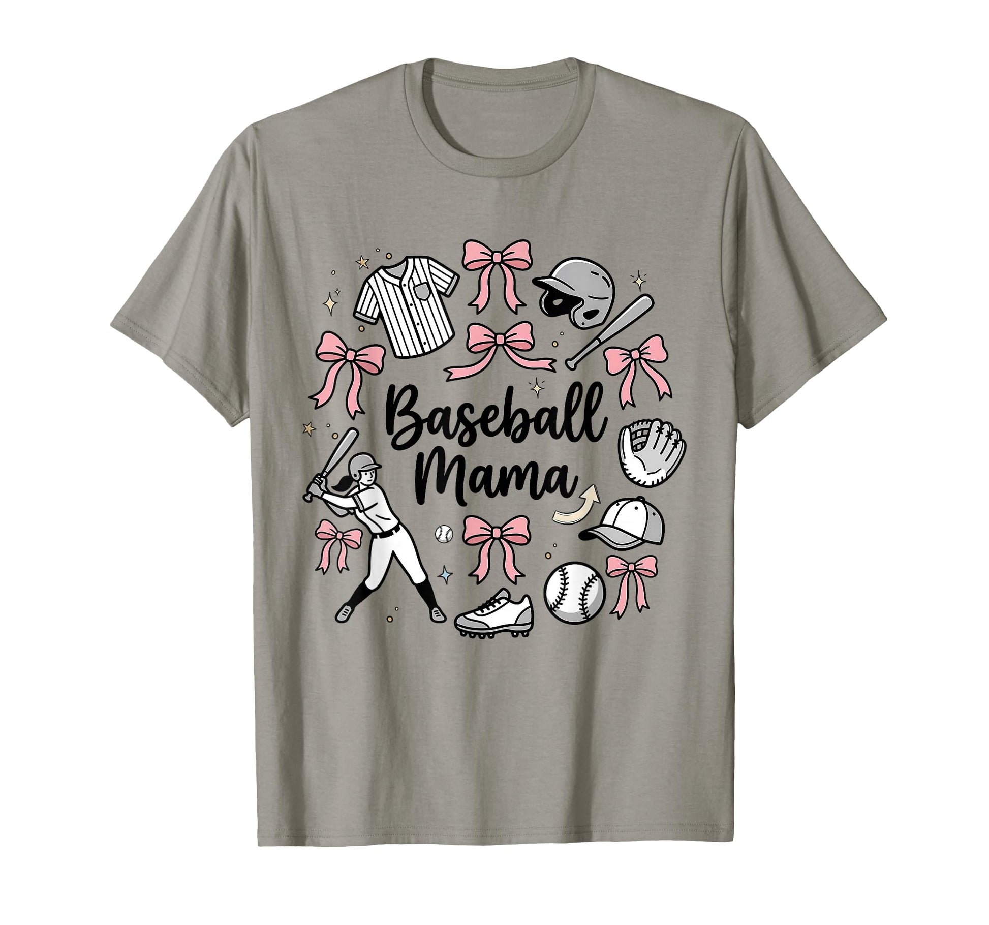 Baseball Mama Bows Aesthetic Sporty T-Shirt - Aesthetic Graphic Unisex - T-Shirt, Sweatshirt, Hoodie