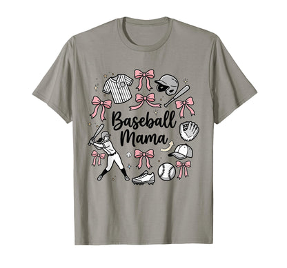 Baseball Mama Bows Aesthetic Sporty T-Shirt - Aesthetic Graphic Unisex - T-Shirt, Sweatshirt, Hoodie