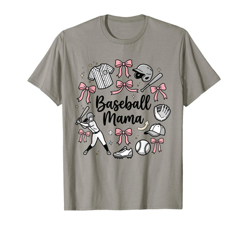 Baseball Mama Bows Aesthetic Sporty T-Shirt - Aesthetic Graphic Unisex - T-Shirt, Sweatshirt, Hoodie