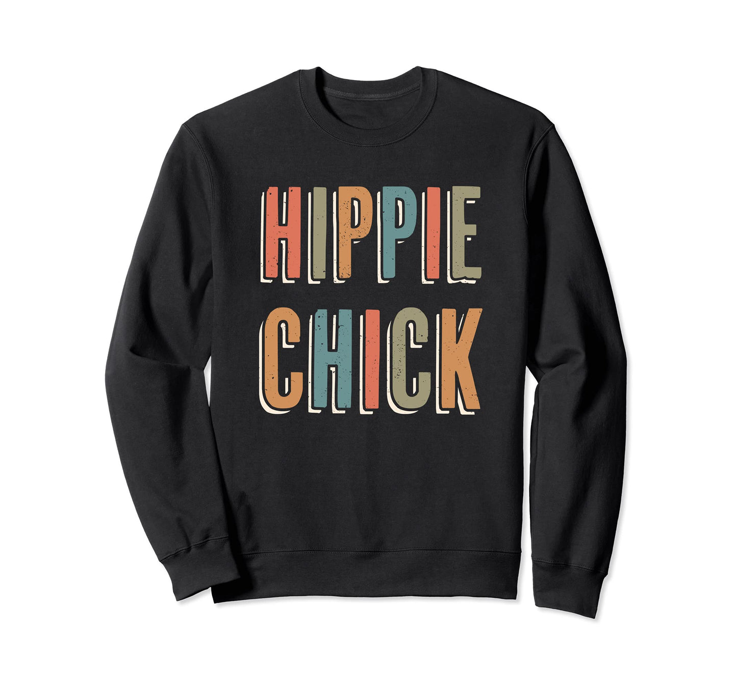 Hippie Chick Boho Rainbow Sweatshirt - Custom Art Print Men Women - T-Shirt, Sweatshirt, Hoodie