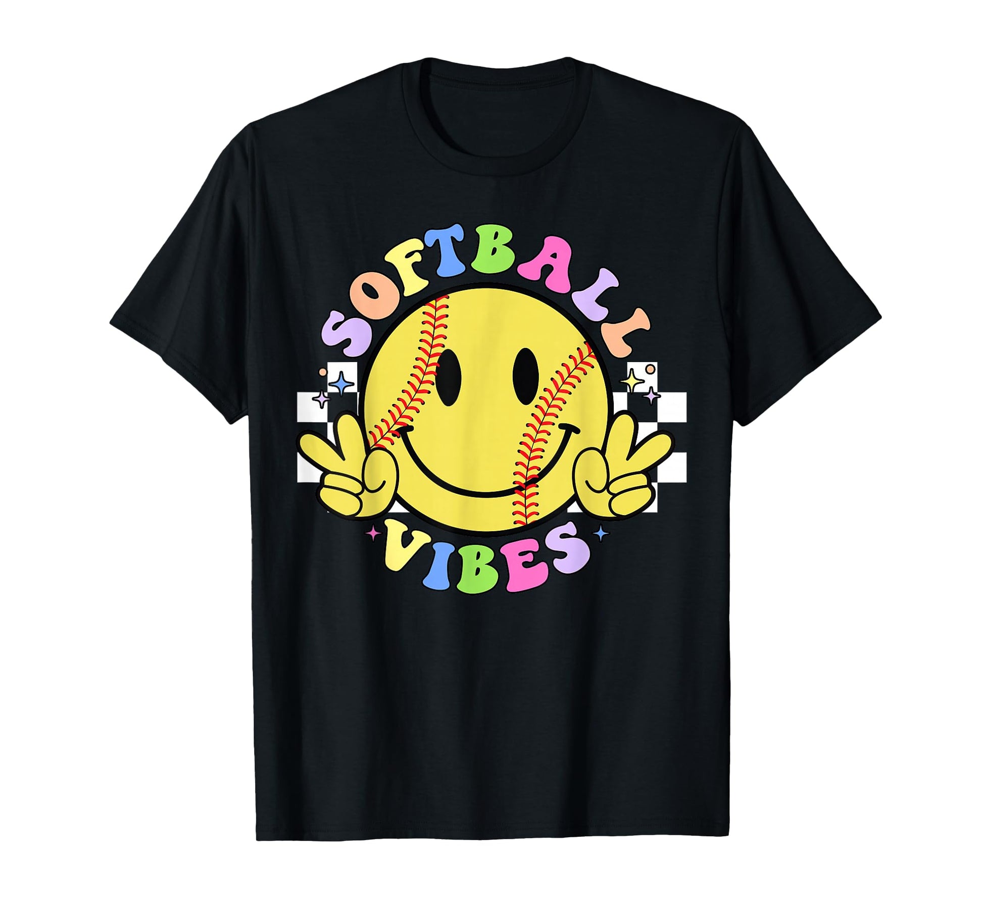 Softball Vibes Softball Mom Groovy Game T-Shirt - Minimalist Print Unisex - T-Shirt, Sweatshirt, Hoodie