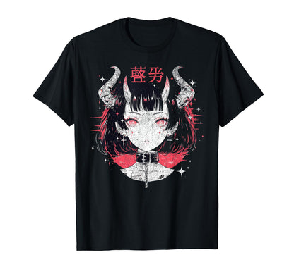 Goth Grunge Demon Anime Waifu Horror T-Shirt - Aesthetic Graphic Men Women - T-Shirt, Sweatshirt, Hoodie
