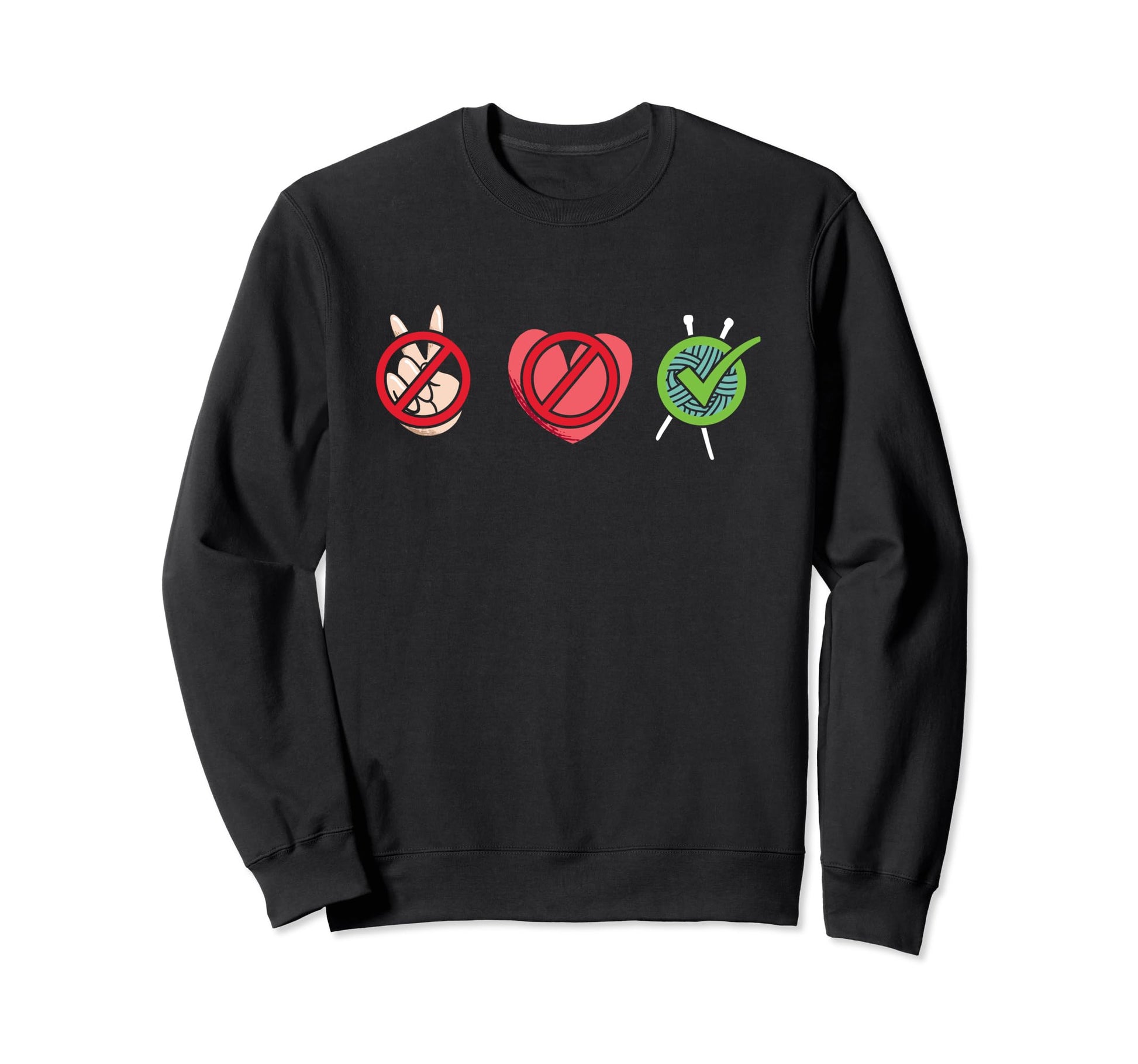 Knitter Peace Love Knitting Sweatshirt - Unique Graphic Unisex - T-Shirt, Sweatshirt, Hoodie