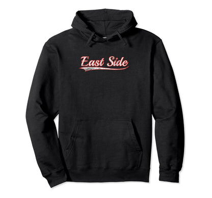 East Side Varsity Distressed Throwback Hoodie - Graphic Print Men Women - T-Shirt, Sweatshirt, Hoodie