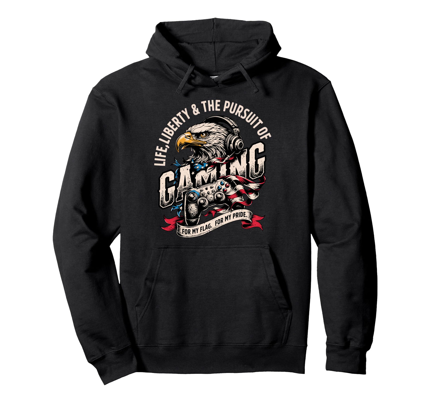 Funny Patriotic Usa Gamer Proud Gaming Hoodie - Streetwear Style Men Women - T-Shirt, Sweatshirt, Hoodie