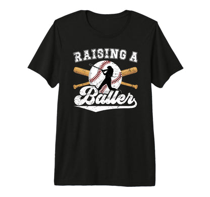 Mens Raising Baller Baseball Dad T-Shirt - Aesthetic Graphic for Adults - T-Shirt, Sweatshirt, Hoodie