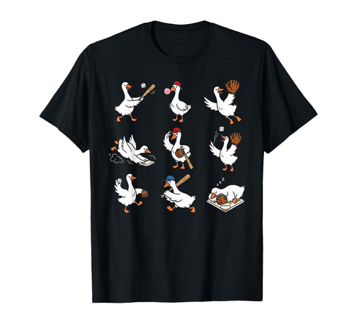 Funny Silly Goose Playing Baseball T-Shirt - Novelty Apparel Men Women - T-Shirt, Sweatshirt, Hoodie