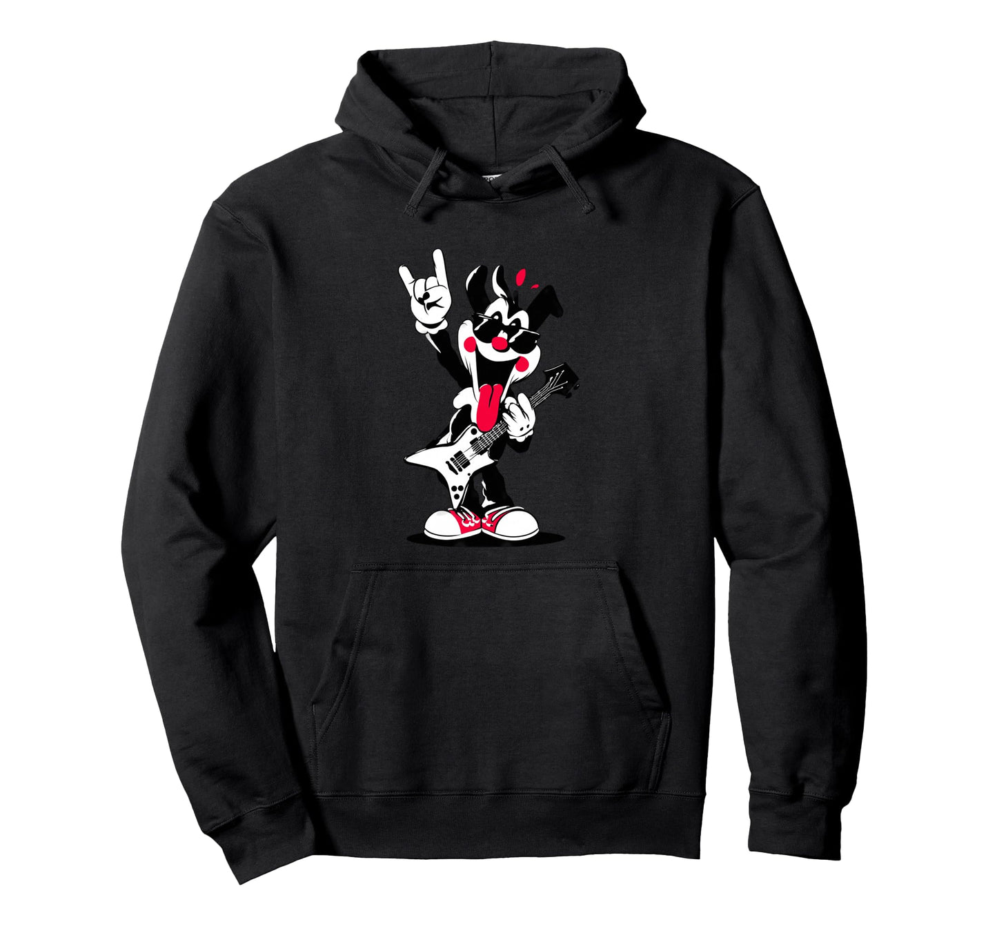 Funny Cartoon Character Rock Music Hoodie - Unique Graphic for Adults - T-Shirt, Sweatshirt, Hoodie