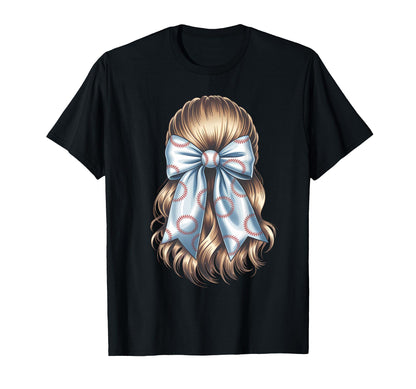 Baseball Coquette Bow Baseball Mom T-Shirt - Casual Everyday Wear Men Women - T-Shirt, Sweatshirt, Hoodie