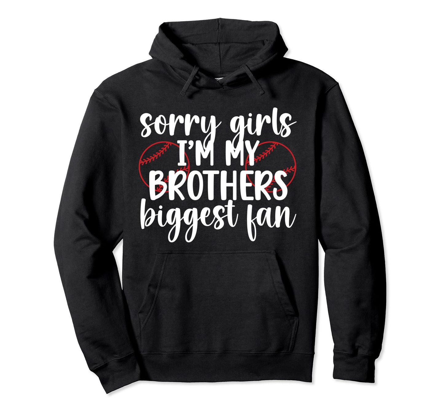Biggest Fan Baseball Sister Baseball Hoodie - Novelty Apparel for Adults - T-Shirt, Sweatshirt, Hoodie