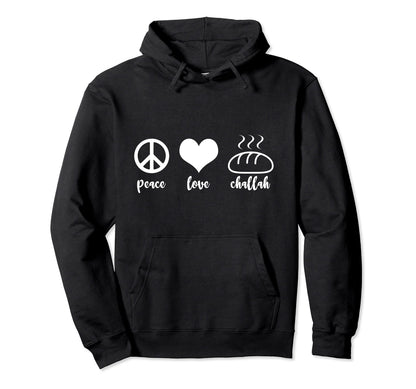 Funny Jewish Holiday Peace Love Hoodie - Custom Art Print for Adults - T-Shirt, Sweatshirt, Hoodie