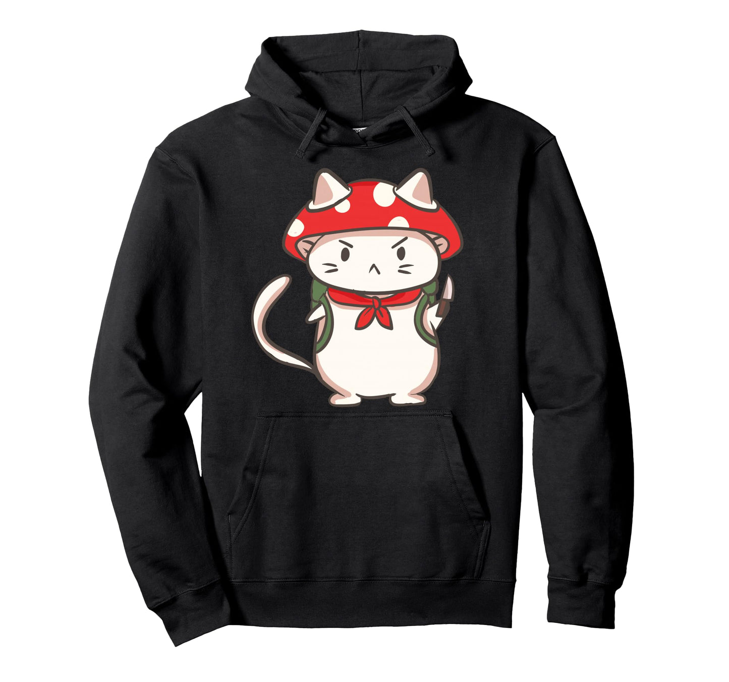 Kawaii Anime Mushroom Cat Aesthetic Hoodie - Aesthetic Graphic Unisex - T-Shirt, Sweatshirt, Hoodie