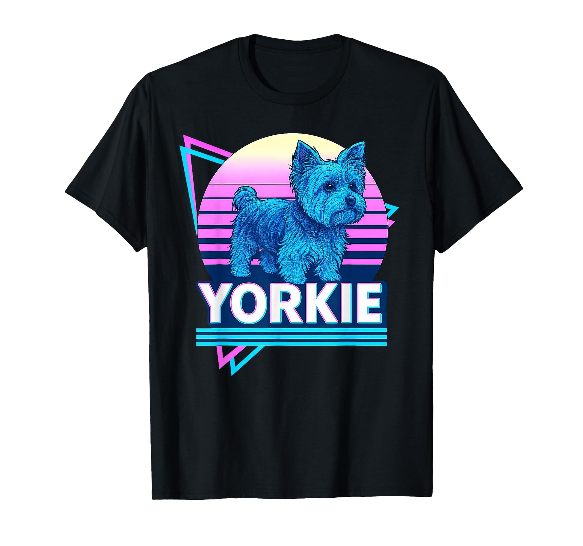Yorkshire Terrier Synthwave Aesthetic T-Shirt - Unique Graphic for Adults - T-Shirt, Sweatshirt, Hoodie