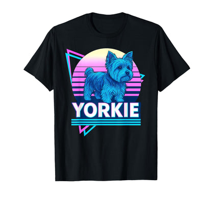 Yorkshire Terrier Synthwave Aesthetic T-Shirt - Unique Graphic for Adults - T-Shirt, Sweatshirt, Hoodie