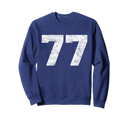 Lucky Number 77 Birthday Sports Player Sweatshirt - Graphic Print Unisex - T-Shirt, Sweatshirt, Hoodie