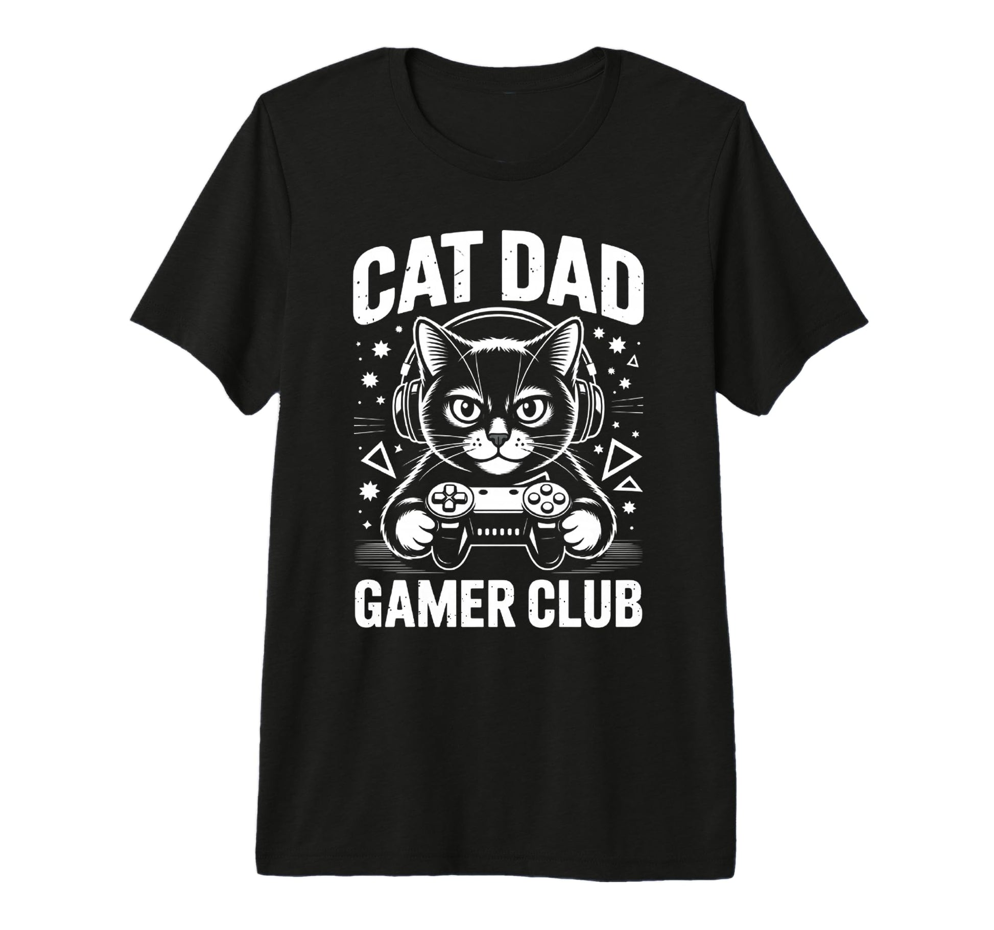 Funny Cat Dad Gamer Club Him Video Game T-Shirt - Aesthetic Graphic Unisex - T-Shirt, Sweatshirt, Hoodie