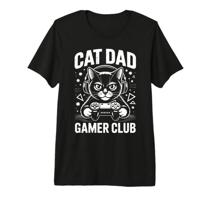 Funny Cat Dad Gamer Club Him Video Game T-Shirt - Aesthetic Graphic Unisex - T-Shirt, Sweatshirt, Hoodie