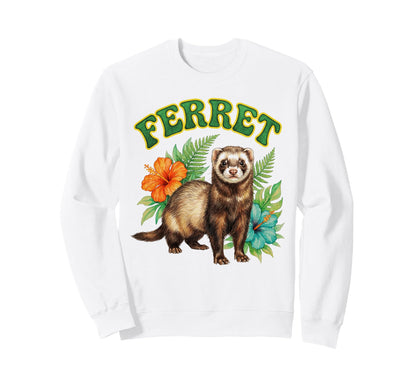 Ferret Groovy Floral Ferret Sweatshirt - Streetwear Style Men Women - T-Shirt, Sweatshirt, Hoodie