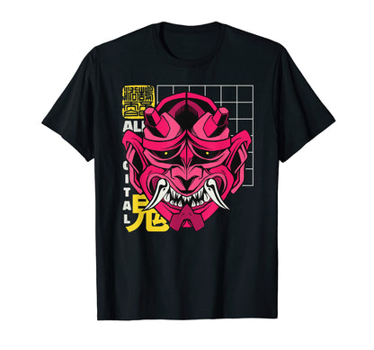 Vaporwave Oni Aesthetic Japanese T-Shirt - Streetwear Style Men Women - T-Shirt, Sweatshirt, Hoodie