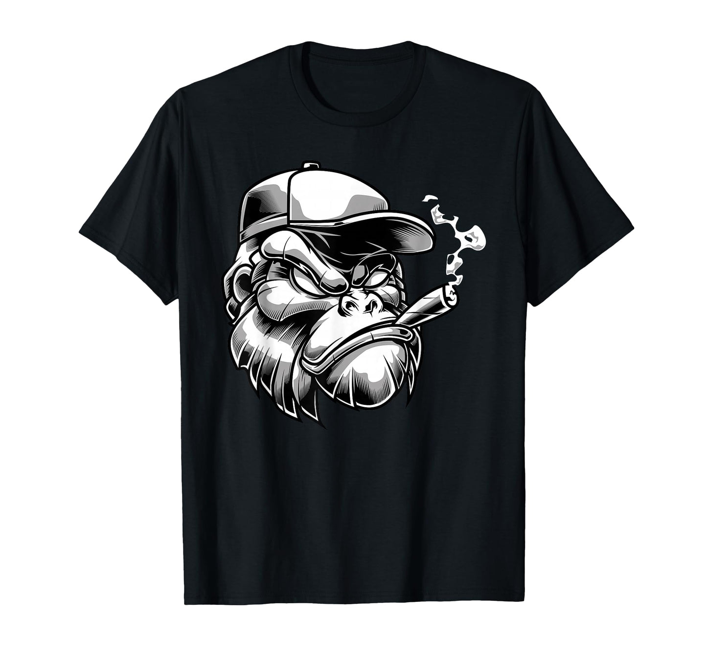 Gorilla Cigar Silver Back Monkey Gift T-Shirt - Custom Art Print for Adults - T-Shirt, Sweatshirt, Hoodie