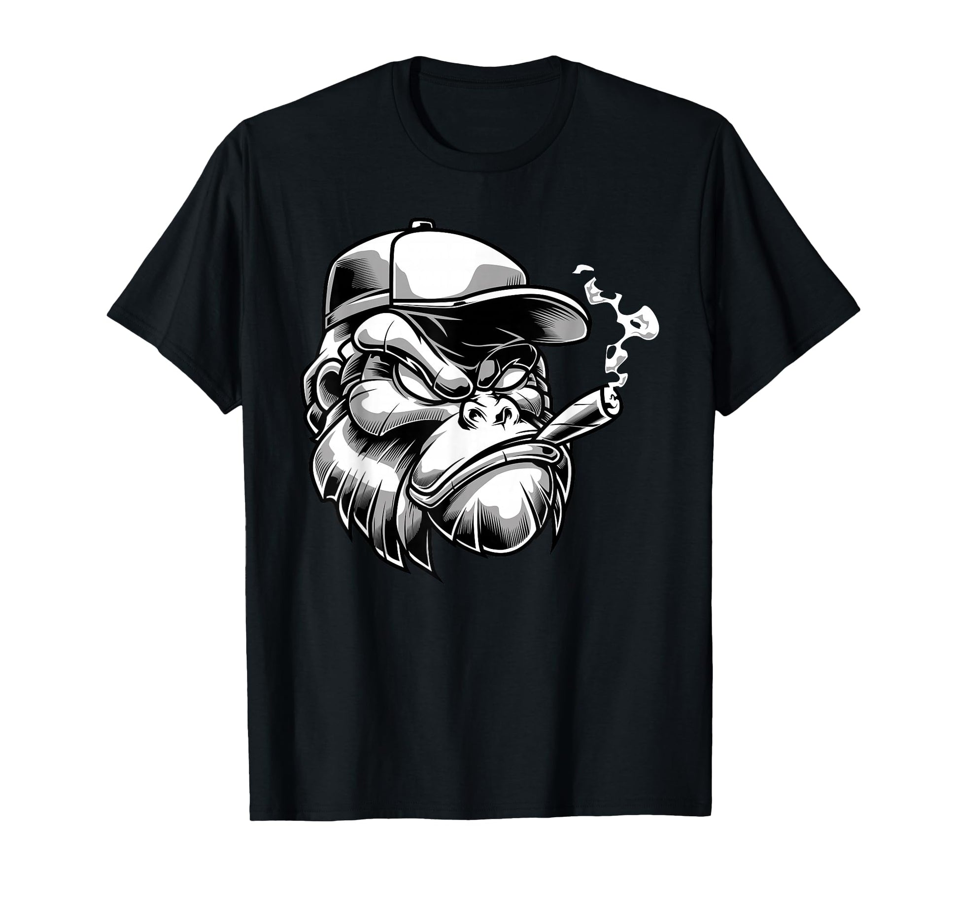 Gorilla Cigar Silver Back Monkey Gift T-Shirt - Custom Art Print for Adults - T-Shirt, Sweatshirt, Hoodie
