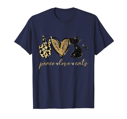 Funny Peace Love Black Cat Gift T-Shirt - Aesthetic Graphic for Adults - T-Shirt, Sweatshirt, Hoodie
