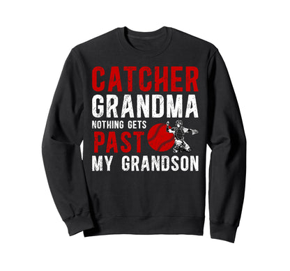 Baseball Catcher Grandma Proud Sweatshirt - Trendy Graphic for Adults - T-Shirt, Sweatshirt, Hoodie