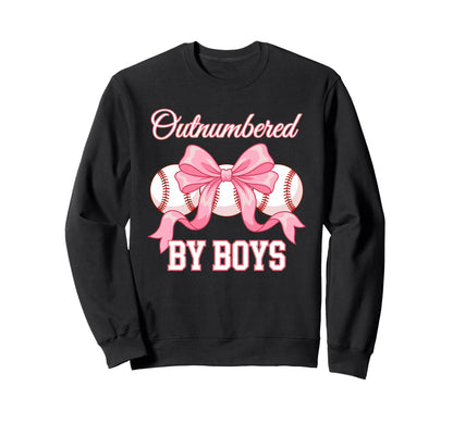 Outnumbered Baseball Softball Fan Sweatshirt - Custom Art Print Men Women - T-Shirt, Sweatshirt, Hoodie