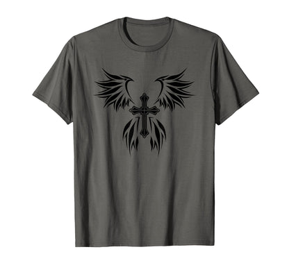 Cross And Wings Goth Alt Egirl Eboy T-Shirt - Streetwear Style for Adults - T-Shirt, Sweatshirt, Hoodie