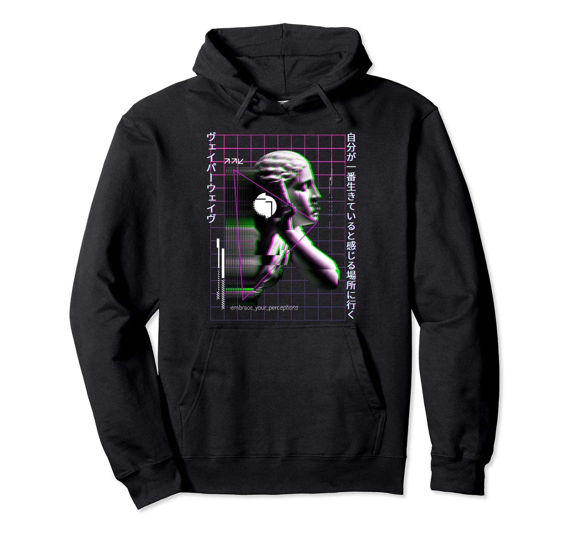 Vaporwave Statue Aesthetic Art Glitch Hoodie - Trendy Graphic Unisex - T-Shirt, Sweatshirt, Hoodie