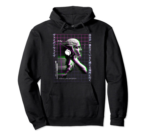 Vaporwave Statue Aesthetic Art Glitch Hoodie - Trendy Graphic Unisex - T-Shirt, Sweatshirt, Hoodie