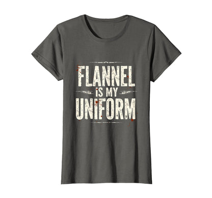 Flannel Is My Uniform Grunge T-Shirt - Trendy Graphic for Adults - T-Shirt, Sweatshirt, Hoodie