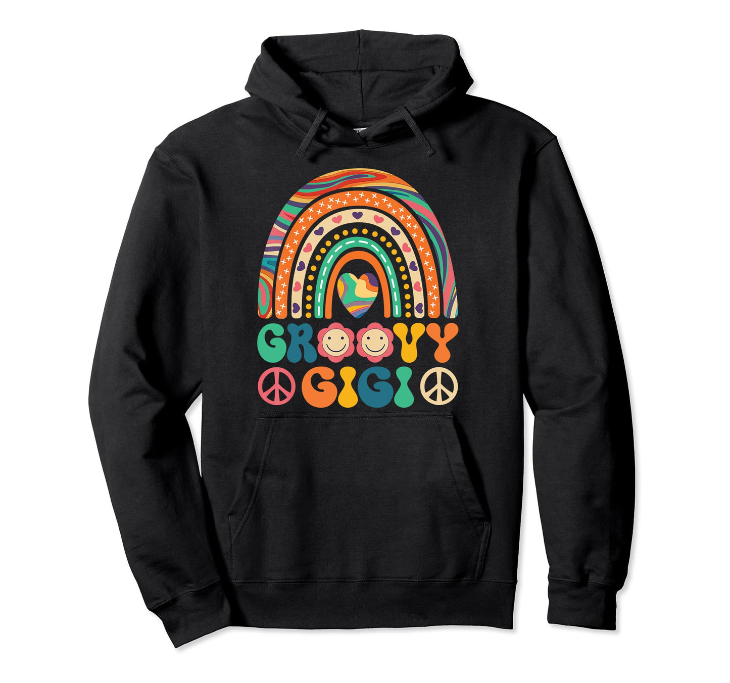 Groovy Gigi Rainbow Colorful Flowers Mom Hoodie - Novelty Apparel Men Women - T-Shirt, Sweatshirt, Hoodie