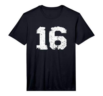 White Torn Sports Team Number 16 T-Shirt - Trendy Graphic Men Women - T-Shirt, Sweatshirt, Hoodie