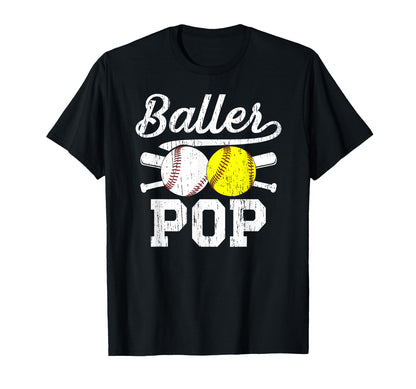 Baller Pop Proud Softball Baseball Pop T-Shirt - Aesthetic Graphic Unisex - T-Shirt, Sweatshirt, Hoodie