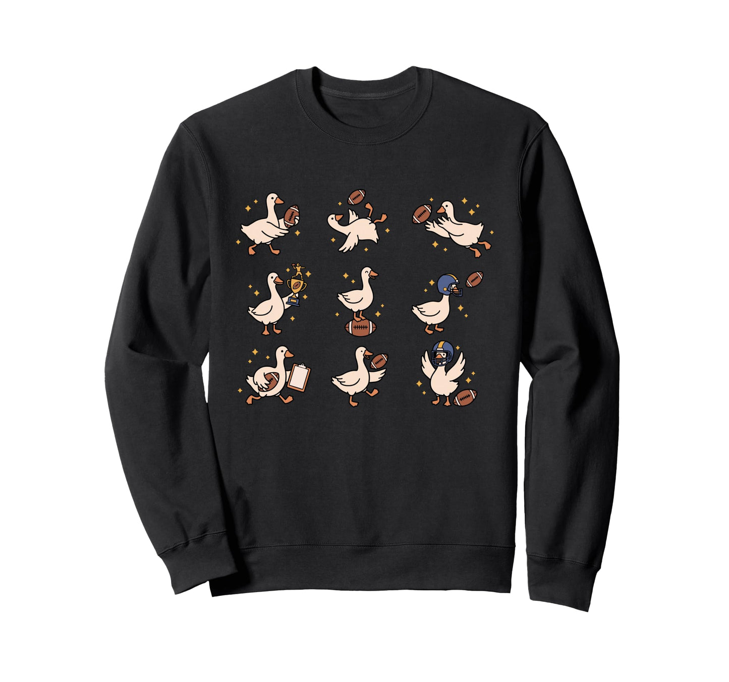 Silly Goose Playing Football Funny Game Sweatshirt - Trendy Graphic Unisex - T-Shirt, Sweatshirt, Hoodie