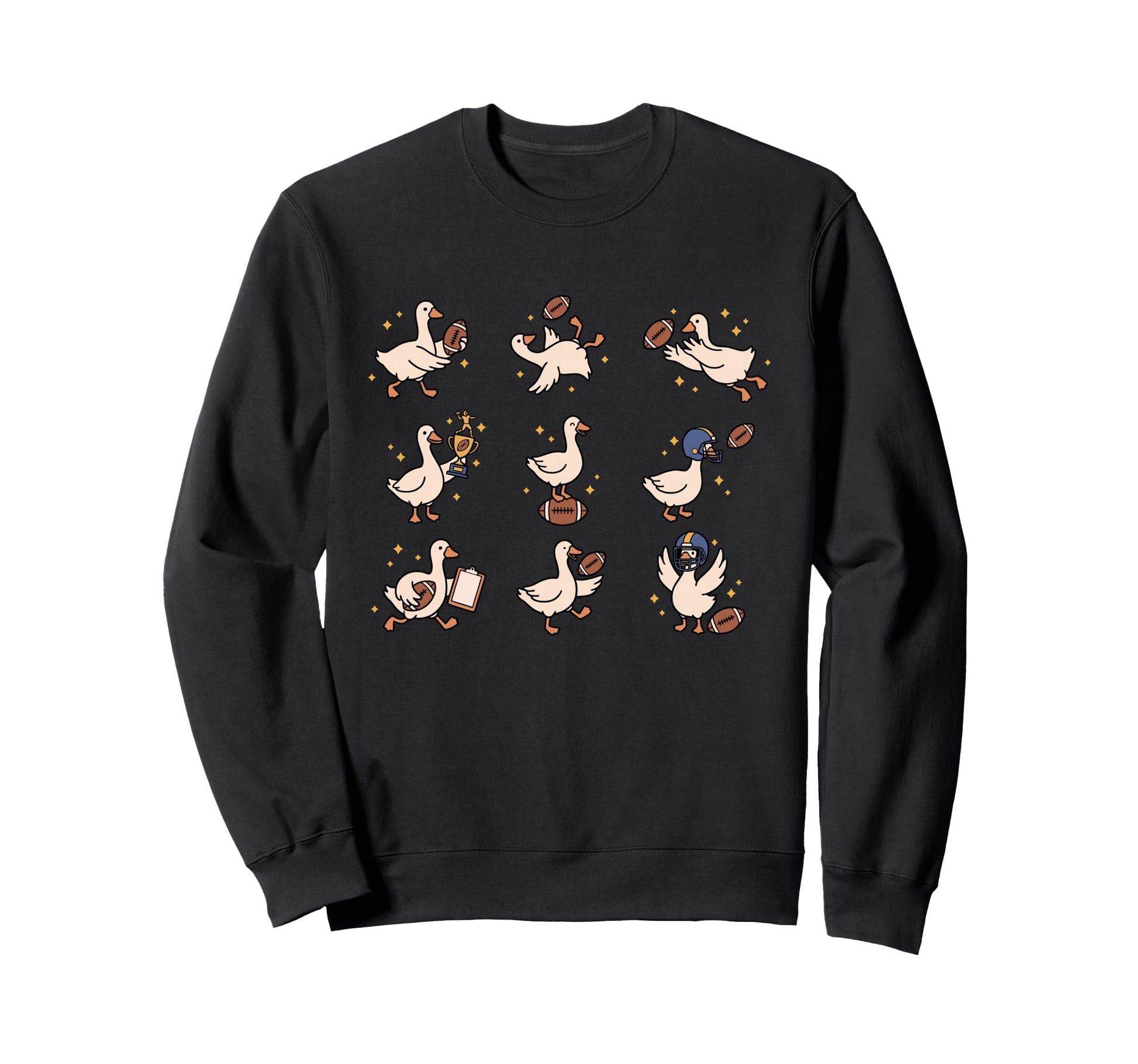 Silly Goose Playing Football Funny Game Sweatshirt - Trendy Graphic Unisex - T-Shirt, Sweatshirt, Hoodie