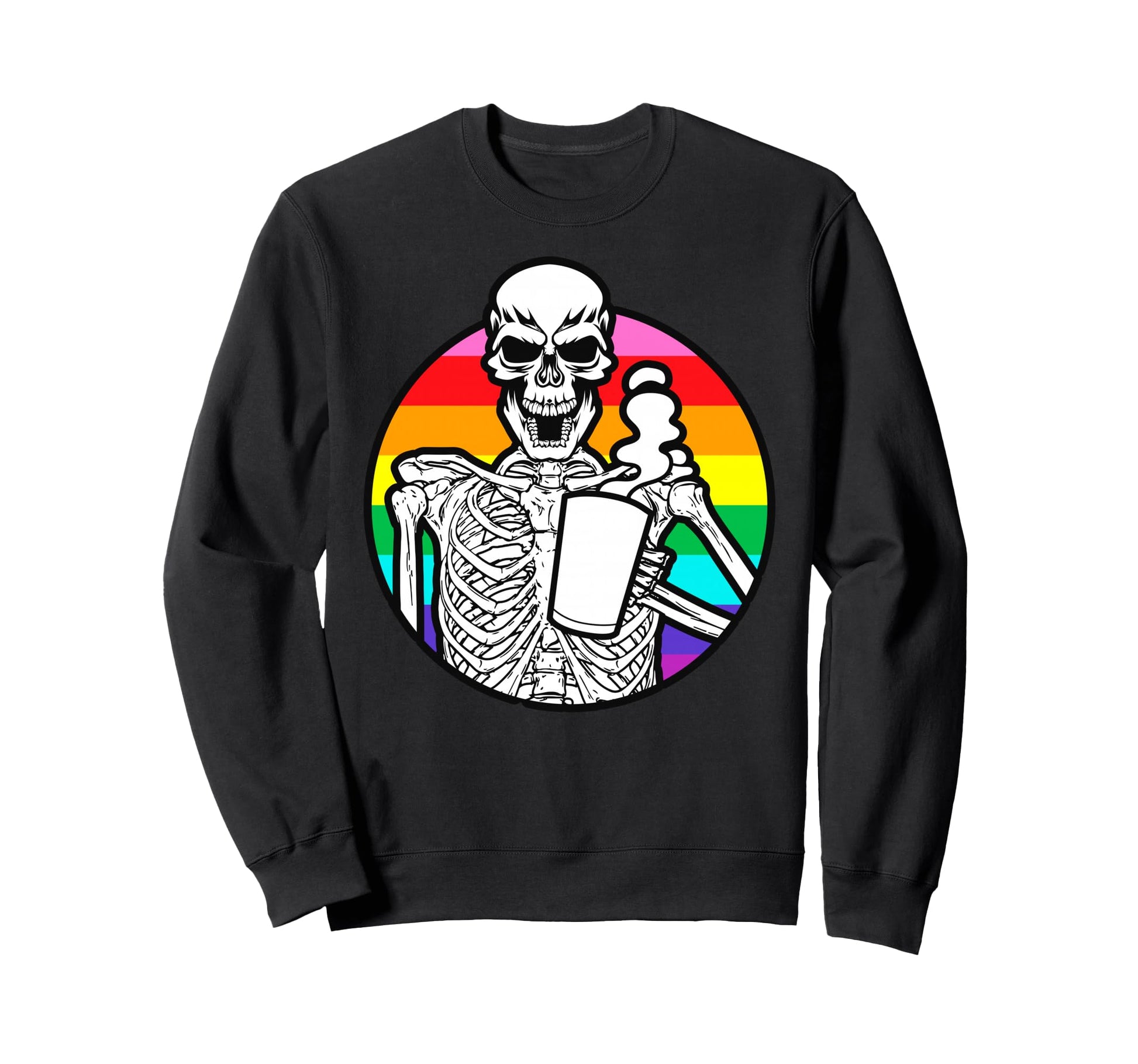 Rainbow Caffeine Coffee Drink Gay Sweatshirt - Unique Graphic for Adults - T-Shirt, Sweatshirt, Hoodie