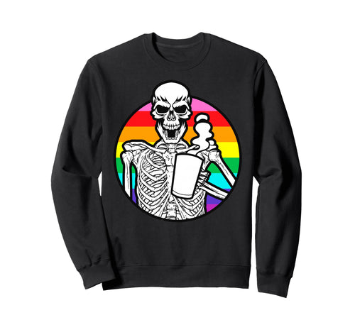 Rainbow Caffeine Coffee Drink Gay Sweatshirt - Unique Graphic for Adults - T-Shirt, Sweatshirt, Hoodie