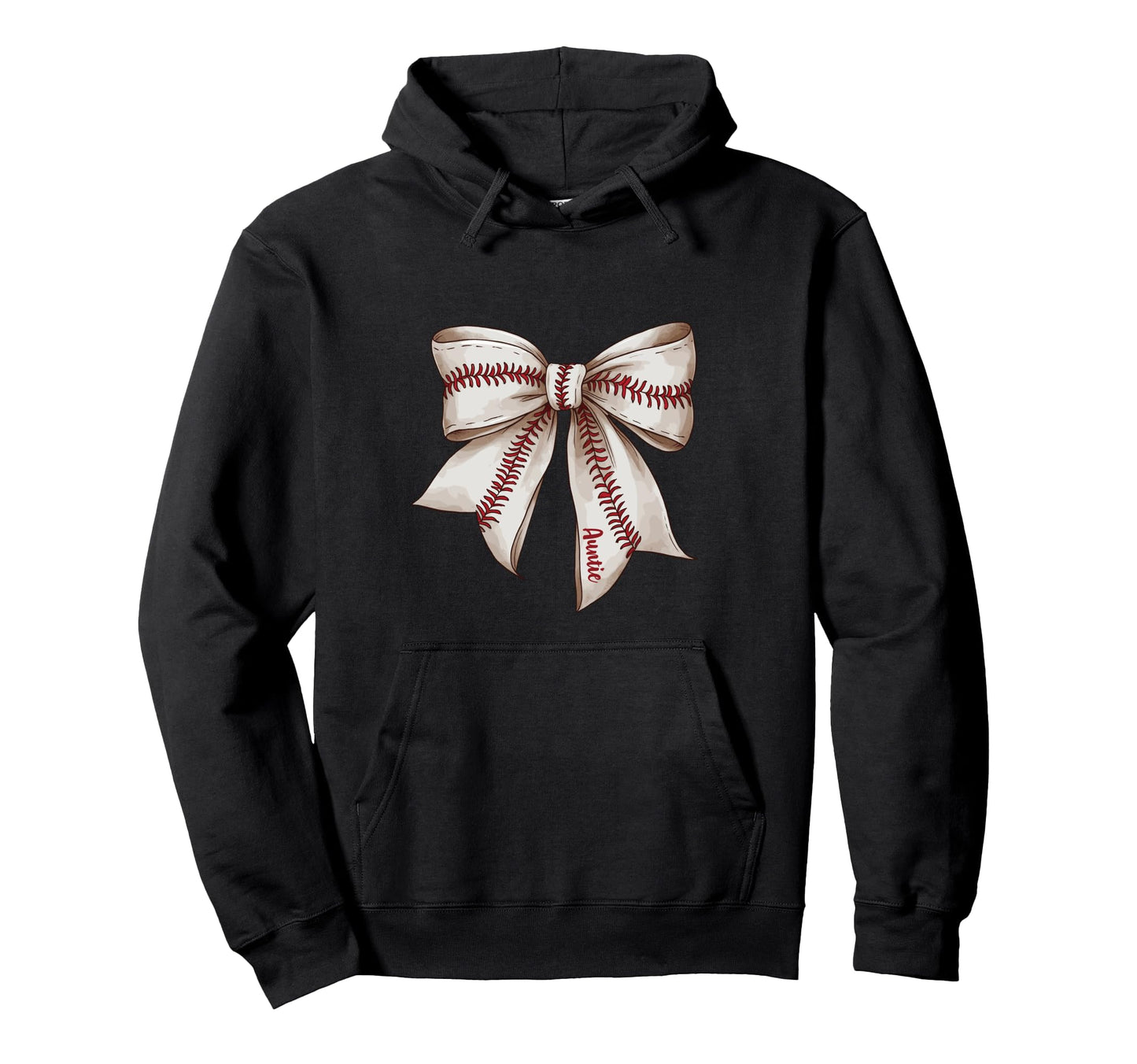 Auntie Baseball Bow Aunt Hoodie - Casual Everyday Wear Unisex - T-Shirt, Sweatshirt, Hoodie