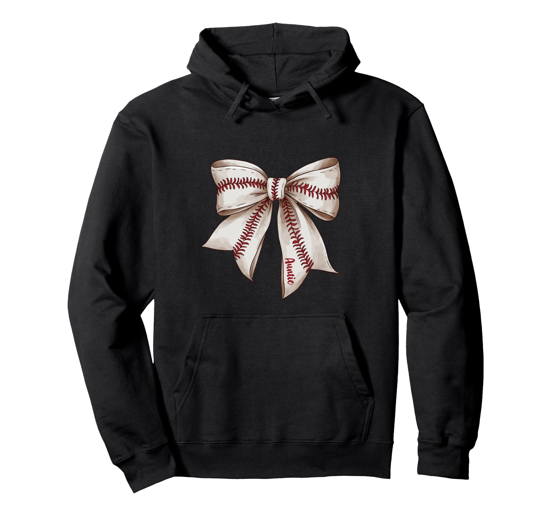 Auntie Baseball Bow Aunt Hoodie - Casual Everyday Wear Unisex - T-Shirt, Sweatshirt, Hoodie