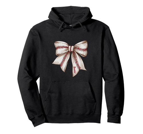 Auntie Baseball Bow Aunt Hoodie - Casual Everyday Wear Unisex - T-Shirt, Sweatshirt, Hoodie