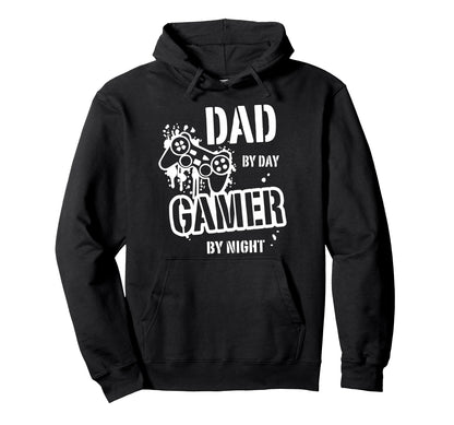 Dad Day Gamer Night Funny Father Video Games Hoodie - Graphic Print Unisex - T-Shirt, Sweatshirt, Hoodie