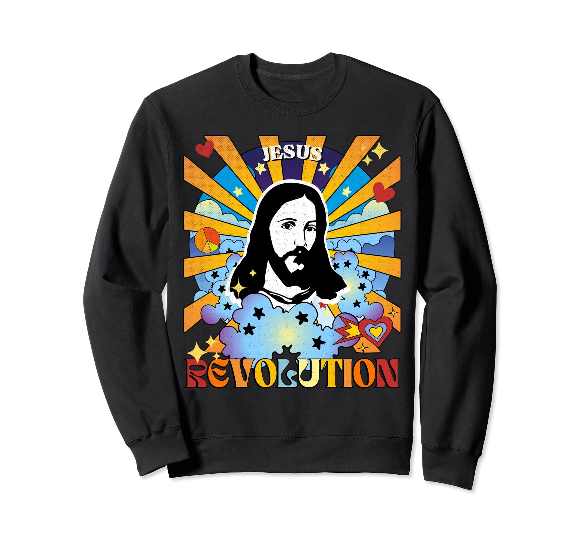 Jesus Revolution Groovy Hippie Sweatshirt - Casual Everyday Wear Unisex - T-Shirt, Sweatshirt, Hoodie