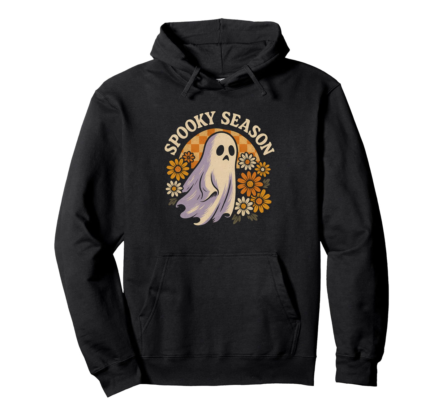 Spooky Season Floral Ghost Hoodie - Custom Art Print Men Women - T-Shirt, Sweatshirt, Hoodie