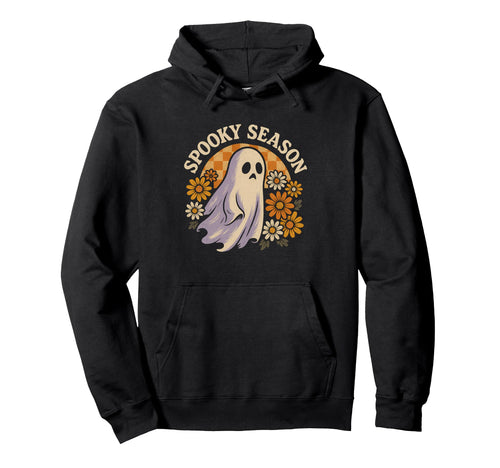 Spooky Season Floral Ghost Hoodie - Custom Art Print Men Women - T-Shirt, Sweatshirt, Hoodie