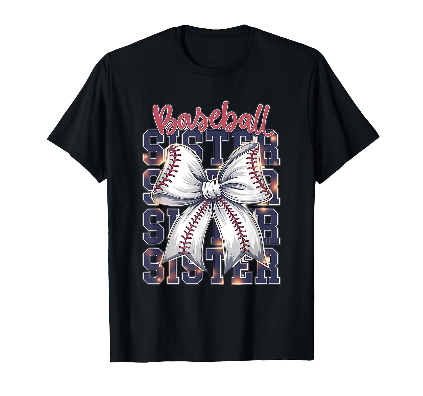 Baseball Sister Coquette Bow T-Shirt - Unique Graphic Men Women - T-Shirt, Sweatshirt, Hoodie