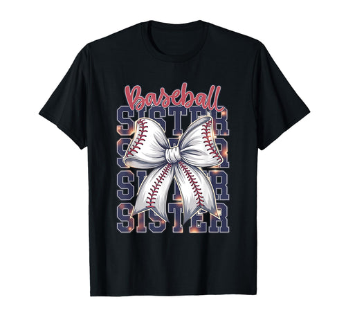 Baseball Sister Coquette Bow T-Shirt - Unique Graphic Men Women - T-Shirt, Sweatshirt, Hoodie