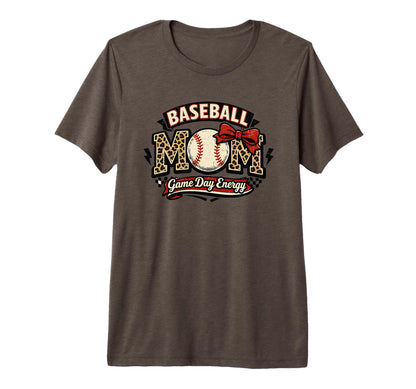 Baseball Mom Game Day Energy T-Shirt - Casual Everyday Wear for Adults - T-Shirt, Sweatshirt, Hoodie